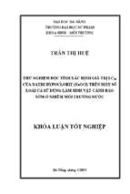 Thử nghiệm độc tính xác định giá trị lc50 của natri hypoclorit (naocl) trên một số loài cá sử dụng làm sinh vật cảnh báo sớm ô nhiễm môi trường nước.