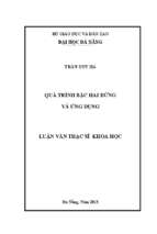 Quá trình bậc hai dừng và ứng dụng..