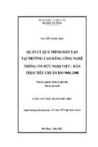 Quản lý quá trình đào tạo tại trường cao đẳng công nghệ thông tin hữu nghị việt   hàn theo tiêu chuẩn iso 90012008....