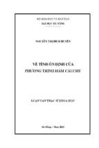 Về tính ổn định của phương trình hàm cauchy..