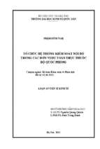 Tổ chức hệ thống kiểm soát nội bộ trong các đơn vị dự toán trực thuộc bộ quốc phòng