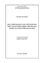 Phát triển đội ngũ giáo viên mầm non theo chuẩn nghề nghiệp trên địa bàn huyện tây giang tỉnh quảng nam