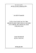 Quản lý hoạt động dạy học theo định hướng phát triển năng lực học sinh ở các trường thcs huyện tây giang tỉnh quảng nam