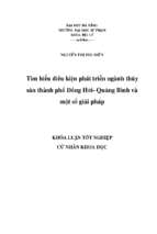 Tìm hiểu điều kiện phát triển ngành thủy sản thành phố đồng hới  quảng bình và một số giải pháp.