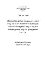 Phân tích đánh giá hàm lượng amoni và nitrat trong một số mẫu than bùn trên địa bàn quận liên chiểu thành phố đà nẵng để làm phân bón bằng phương pháp trắc quang phân tử uv – vis.