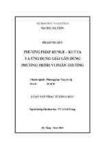 Phương pháp runge   kutta và ứng dụng giải gần đúng phương trình vi phân thường.