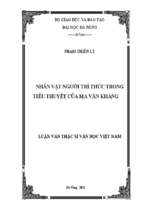 Nhân vật người tri thức trong tiểu thuyết của ma văn kháng.