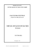 Thiết kế, chế tạo dàn pin năng lượng mặt trời tự xoaay