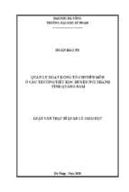 Quản lý hoạt động tổ chuyên môn ở các trường tiểu học huyện núi thành tỉnh quảng nam