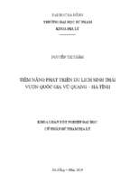 Tiềm năng phát triển du lịch sinh thái vườn quốc gia vũ quang   hà tĩnh....