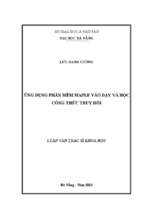 Ứng dụng phần mềm maple vào dạy và học công thức truy hồi...