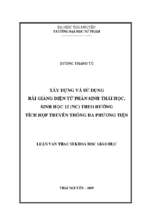 Xây dựng và sử dụng bài giảng điện tử phần sinh thái học sinh học 12 (nc) theo hướng tích hợp truyền thông đa phương tiện.