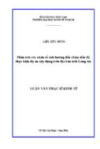 Luận văn quản lý công phân tích các nhân tố ảnh hưởng đến chậm tiến độ thực hiện dự án xây dựng trên địa bàn tỉnh long an​