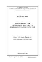 Luận văn nông nghiệp giải quyết việc làm cho lao động nông thôn tại huyện đảo cô tô, tỉnh quảng ninh