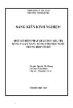 Skkn chủ nhiệm kớp 8 một số biện pháp giáo dục giá trị sống và kỹ năng sống cho học sinh trung học cơ sở