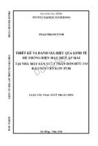 Thiết kế và đánh giá hiệu quả kinh tế hệ thống điện mặt trời áp mái tại nhà máy sản xuất phân bón hữu cơ bảo nguyên kon tum