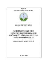 Luận văn nghiên cứu bào chế viên pseudoephedrin giải phóng kéo dài bằng phương pháp bao màng zein​