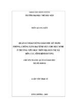 Quản hoạt động giáo dục kỹ năng phòng, chống xâm hại tình dục cho học sinh ở trường tiểu học trên địa bàn thị xã bến cát, tỉnh bình dương