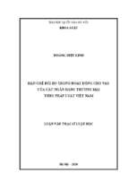 Luận văn ngành luật hạn chế rủi ro trong hoạt động cho vay của các ngân hàng thương mại theo pháp luật việt nam​