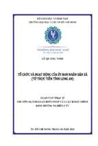 Tổ chức và hoạt động của ủy ban nhân dân xã (từ thực tiển tỉnh long an)