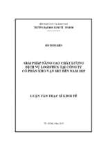 Giải pháp nâng cao chất lượng dịch vụ logistics tại công ty cổ phần kho vận srt đến năm 2025.