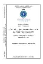 Xử lý kỷ luật cán bộ, công chức đã nghỉ việc, nghỉ hưu