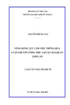 Luận văn quản lý công nâng động lực làm việc thông qua luân chuyển công việc tại cục hải quan long an​