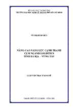 Luận văn quản lý công nâng cao năng lực cạnh tranh cụm ngành logistics cảng biển tại tỉnh bà rịa   vũng tàu​