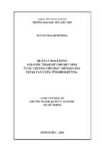 Quản lý hoạt động giá dục thẩm mỹ cho học sinh các trường tiểu học trên địa bàn thị xã tân uyên, tỉnh bình dương