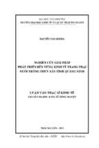 Luận văn nông nghiệp nghiên cứu giải pháp phát triển bền vững kinh tế trang trại nuôi trồng thủy sản tỉnh quảng ninh
