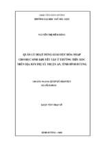 Quản lí hoạt động giáo dục hòa nhập cho học sinh khuyết tật ở trường tiểu học trên địa bàn thị xã thuận an, tỉnh bình dương