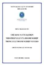 Chế định người đại diện theo pháp luật của doanh nghiệp trong luật doanh nghiệp năm 2020