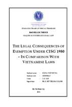 The legal consequences of exemption under cisg 1980 – in comparison with vietnamese laws