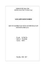 Skkn chủ nhiệm lớp 8 một số giải pháp xây dựng giờ sinh hoạt lớp sinh động hiệu quả