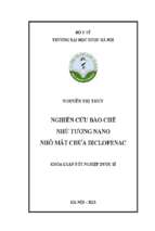 Luận văn nghiên cứu bào chế nhũ tương nano nhỏ mắt chứa diclofenac​