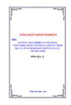 Skkn dạy học trải nghiệm và ứng dụng cntt trong chương trình địa lý lớp 10 nhằm phát triển năng lực cho học sinh