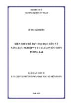 Luận án tiến sĩ kiến thức để dạy học đạo hàm và năng lực nghiệp vụ của giáo viên toán tương lai