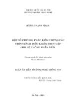 Một số phương pháp kiểm chứng các chính sách điều khiển truy cập cho hệ thống phần mềm