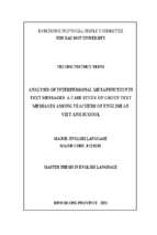 Analysis of interpersonal metafunction in text messages a case study of group text messages among teachers of english at viet anh school