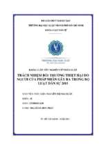 Trách nhiệm bồi thường thiệt hại do người của pháp nhân gây ra trong bộ luật dân sự 2015