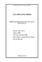 Skkn vật lý thpt kích thích sự hứng thú học tập vật lý bằng những thí nghiệm đơn giản.