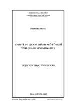 Luận văn lịch sử việt nam kinh tế du lịch ở thành phố uông bí tỉnh quảng ninh (1986 2013)