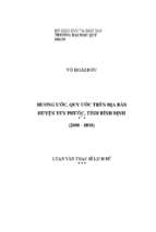 Hương ước, quy ước trên địa bàn huyện tuy phước, tỉnh bình định (1998   2018)