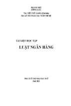 Tài liệu học tập luật ngân hàng (2013)   lưu hành nội bộ