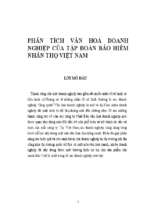 Phân tích văn hoá doanh nghiệp của tập đoàn bảo hiểm nhân thọ việt nam 10