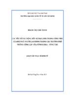 Luận văn quản lý công các yếu tố tác động đến sự hài lòng trong công việc của đội ngũ người lao động trong các trường phổ thông công lập của tỉnh bà rịa   vũng tàu​