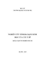 Nghiên cứu tính đa dạng sinh học của cây ý dĩ 47