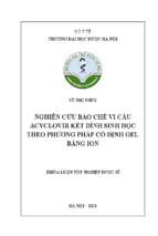 Luận văn nghiên cứu bào chế vi cầu acyclovir kết dính sinh học theo phương pháp cố định gel bằng ion​