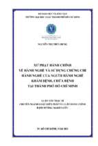 Xử phạt hành chính về hành nghề và sử dụng chứng chỉ hành nghề của người hành nghề khám bệnh, chữa bệnh tại thành phố hồ chí minh