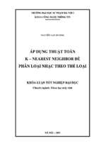 Áp dụng thuật toán k nearest neighbor để phân loại nhạc theo thể loại.